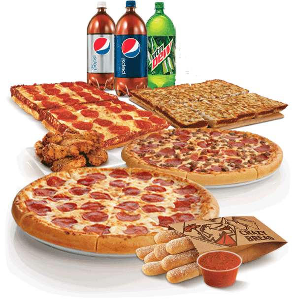 Little Caesar - Pepsi (2l Bottles, 4 Pk.) (600x648), Png Download