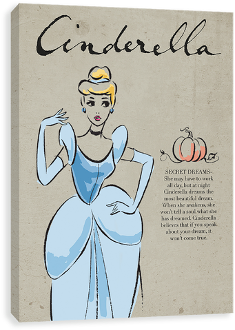 Cinderella Secret Dream - Disney Vintage Princess Canvas 16"x20" - Set (500x500), Png Download
