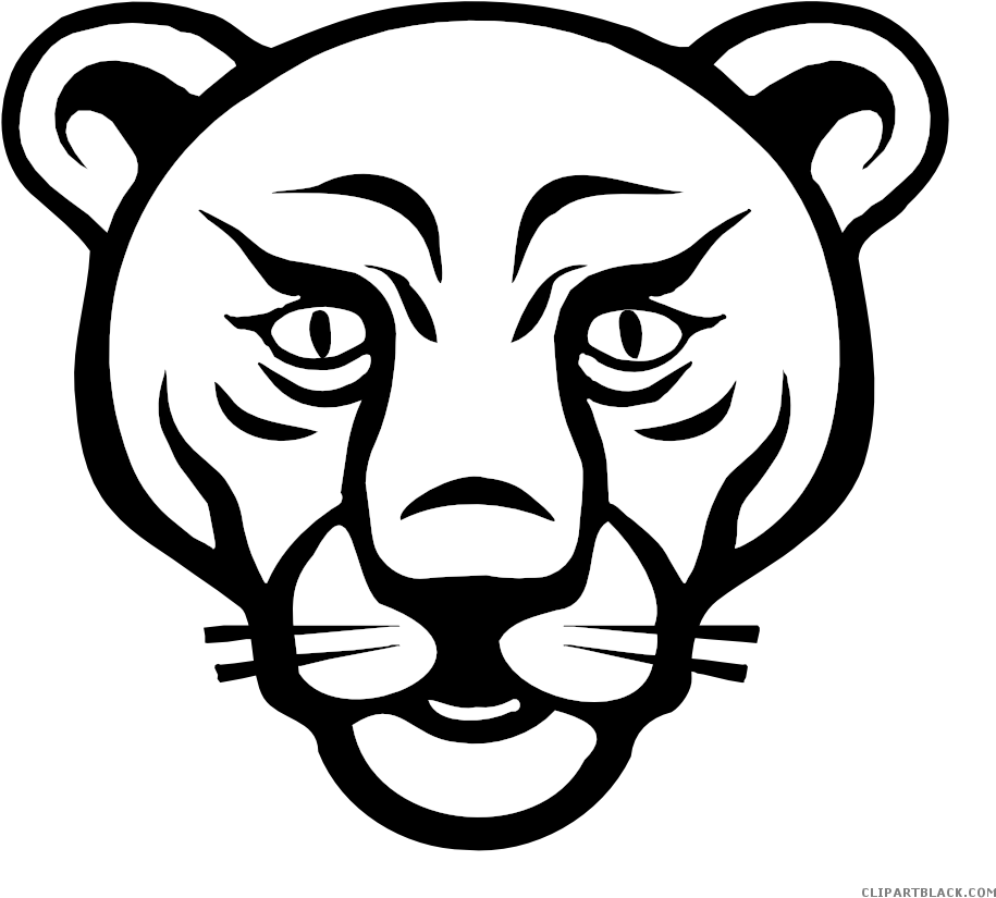 Face Animal Free Black White Images Clipartblack - Wild Animal In Drawing (999x922), Png Download