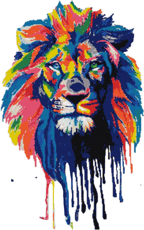 Paint Night Lion (480x768), Png Download