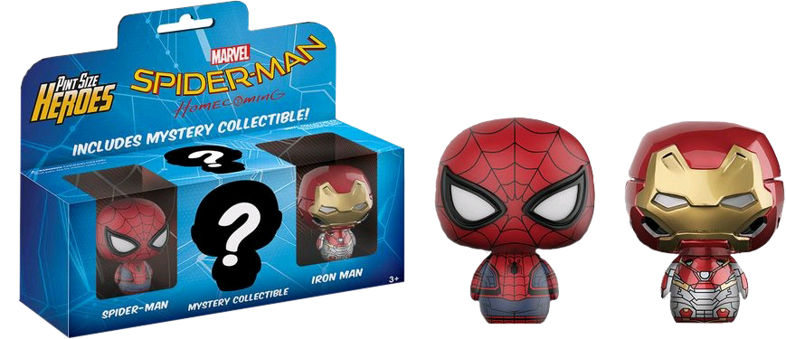 Spider Man, Iron Man And Msytery Pint Size Heroes 3 - Spider Man Homecoming Pint Size Heroes (869x375), Png Download