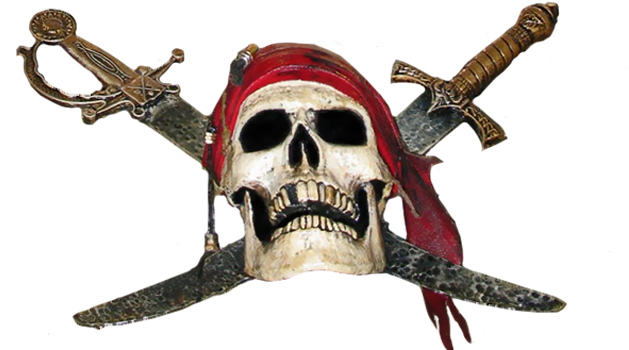 Pirate Skull Png Picture - Iron-on (700x386), Png Download