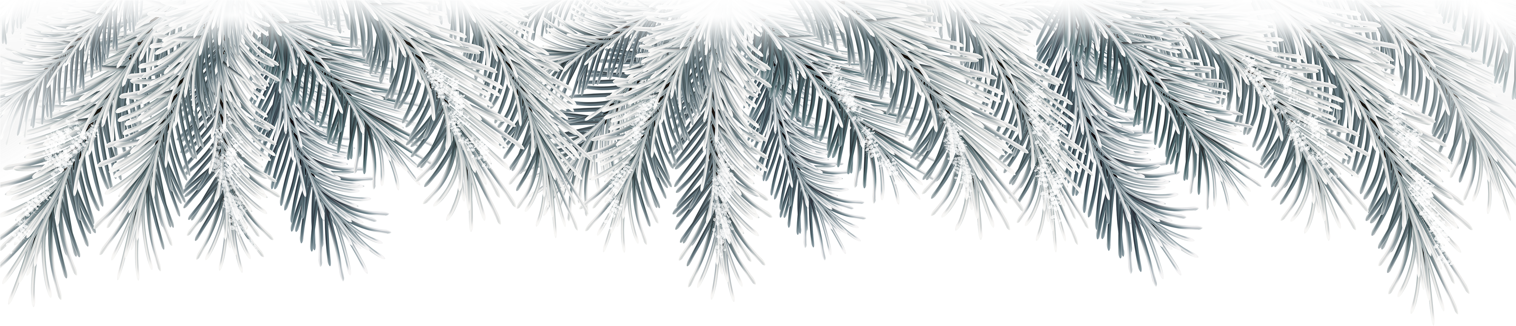 View Full Size - White Christmas Branches Png (5000x1159), Png Download