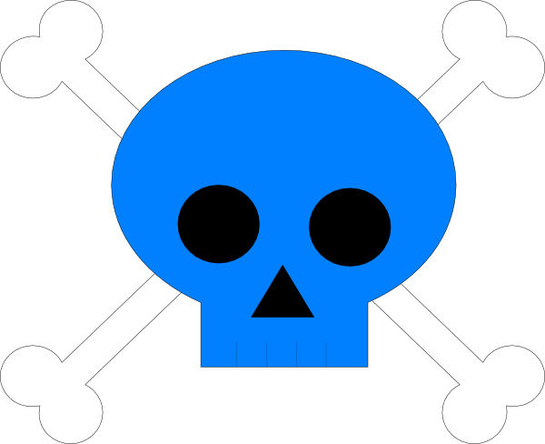 Blue Pirate Skull Svg Clip Arts 600 X 488 Px (600x488), Png Download