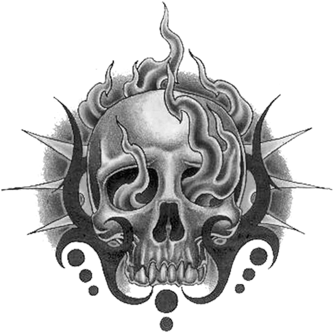 Tattoo Skull Png - Tribal Phoenix And Skull Drawings (500x496), Png Download