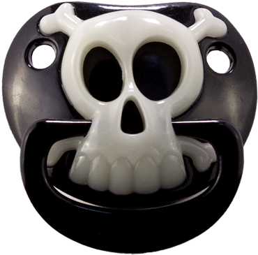Black Pirate Skull Glow In The Dark Pacifier - Punk Pacifier (400x387), Png Download
