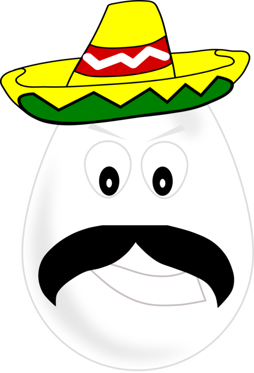 Mexican Cuisine Sombrero Hat Taco Egg - Egg With Sombrero (511x750), Png Download