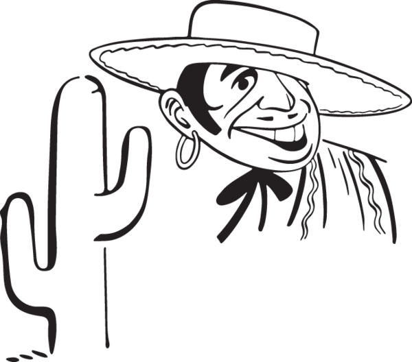 Cactus Vector Mexican (600x528), Png Download