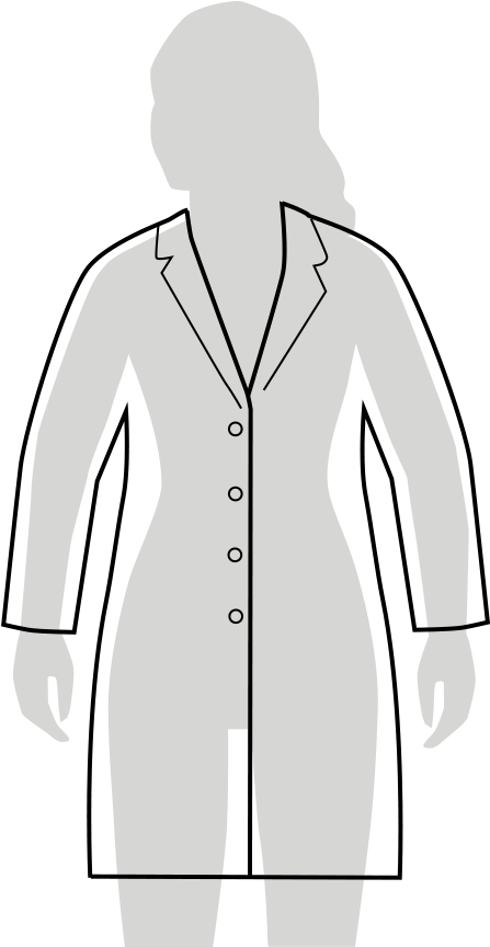 Classic Fit Lab Coat Fit - Sketch Woman Lab Coat (466x928), Png Download