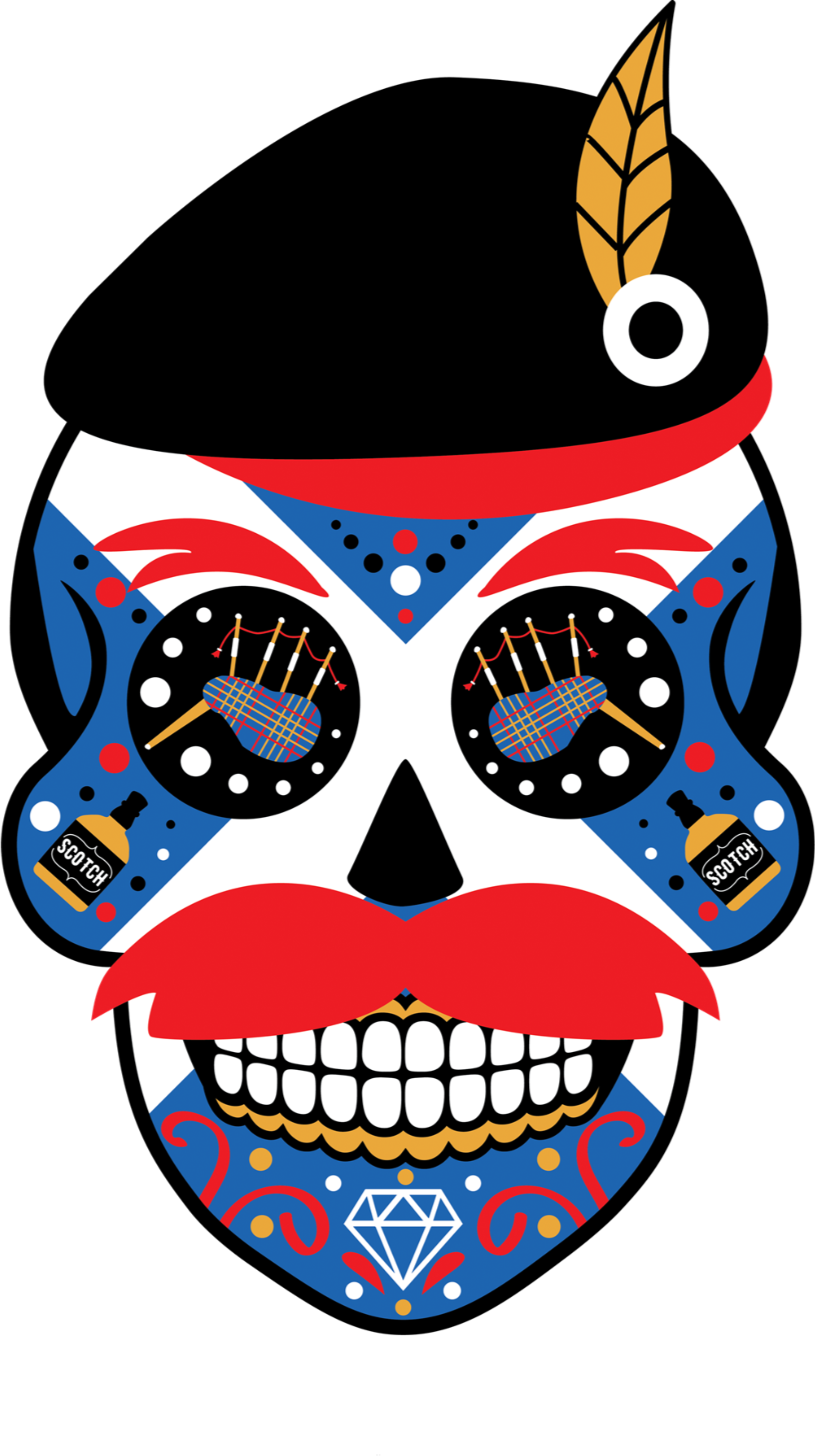 Sugar Skulls And Elements (4500x5400), Png Download