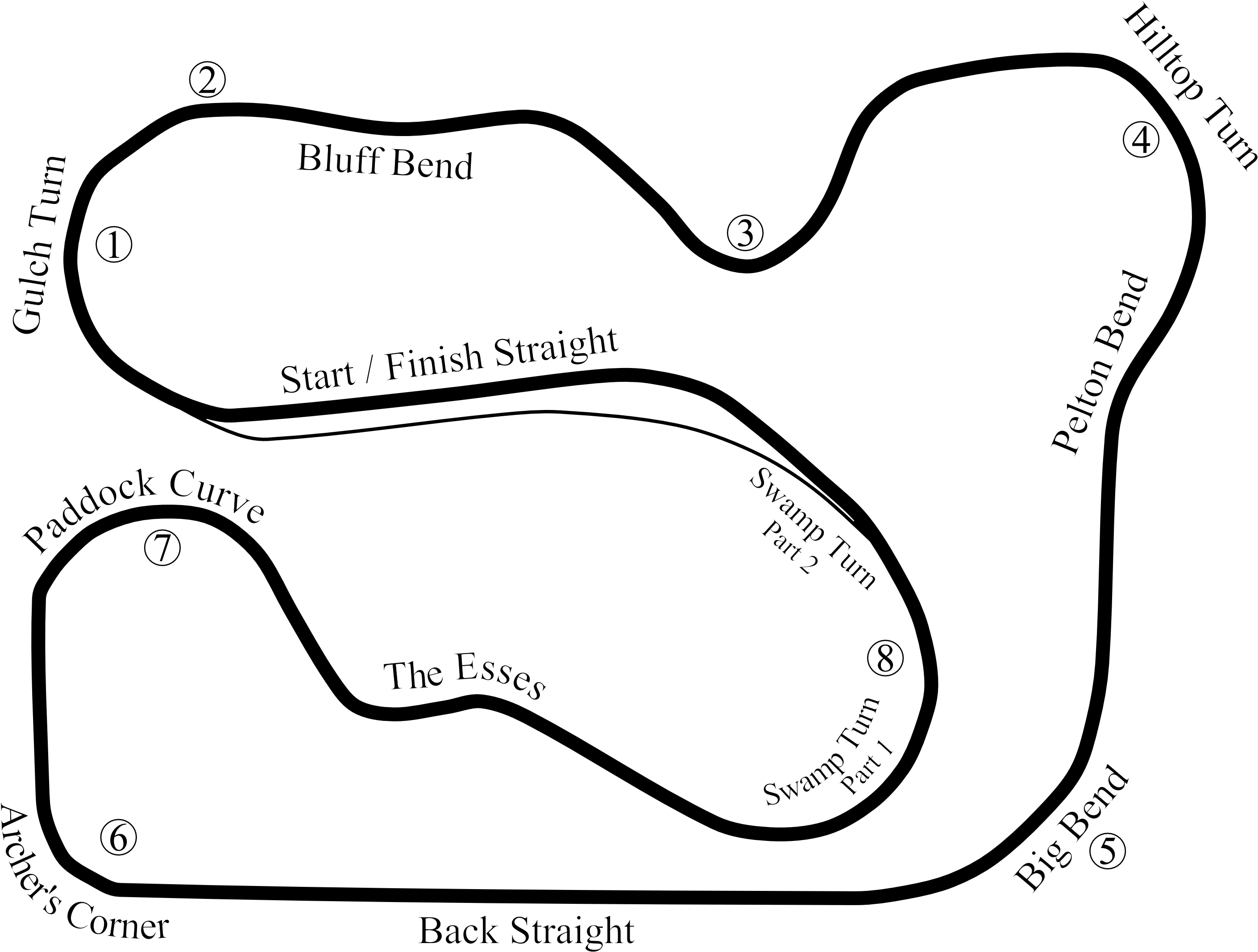 Waterford Hills Road Racing Track - Racing Track (2826x2133), Png Download