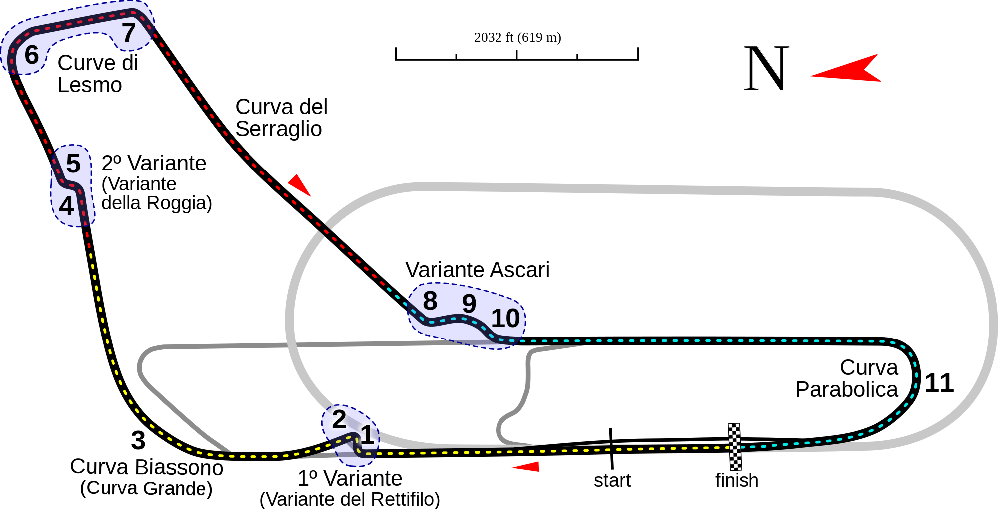 Monza Rr3 - Monza Map (2000x1021), Png Download