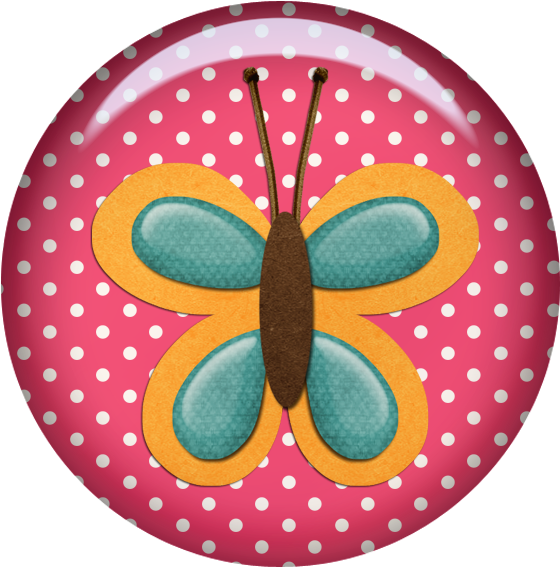 Clipart Butterfly Polka Dot - Clip Art (600x600), Png Download