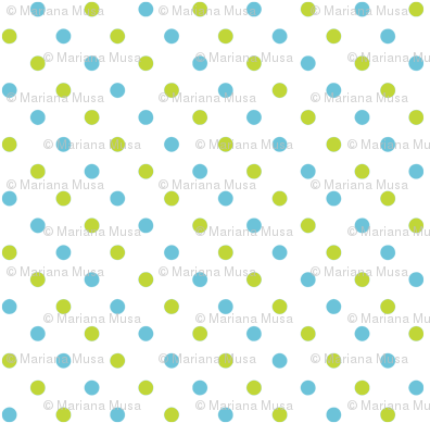 Fun Flowers Blue Green Polka Dots - Papel Rosa E Marrom (400x400), Png Download