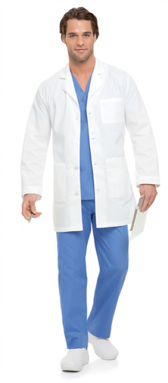 Men's Lab Coat - Scrubs White Coat (750x750), Png Download