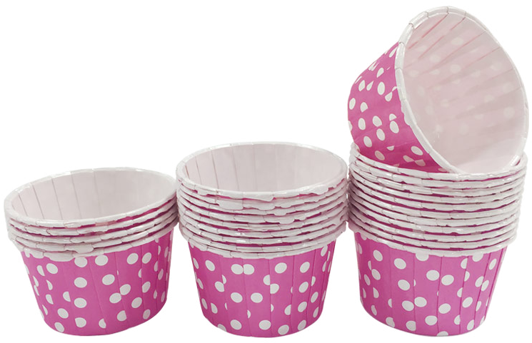 Fuchsia With White Polka Dot Mini Cupcake Paper Cups - Paper Cup (760x760), Png Download
