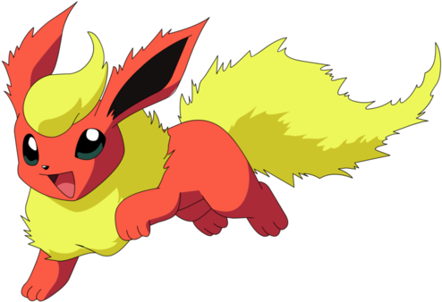 Pokemon Clipart Fire Pokemon - Pokemon Eevee Evolution Flareon (500x346), Png Download