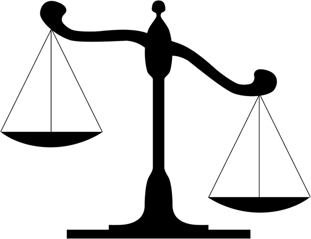 Scales Of Justice Png - Tilted Scales Of Justice (624x480), Png Download