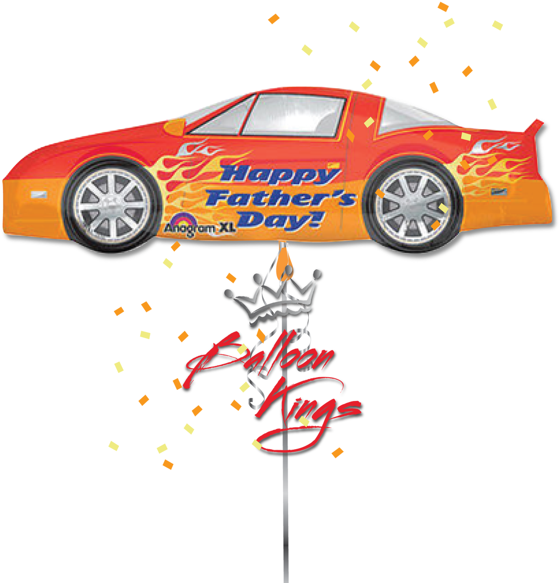 Happy Fathers Day Speed Car - Happy Father's Day - Mylar Balloons Foil (1280x1280), Png Download