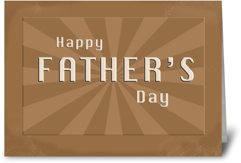 Happy Father's Day Rays Greeting Card - Father's Day Burst Card (848x698), Png Download
