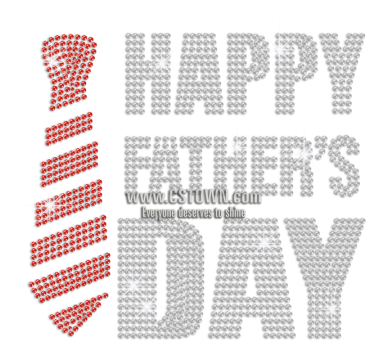 Happy Father's Day With Bling Tie Iron On Rhinestone - Webbing (450x450), Png Download