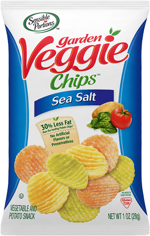 Garden Veggie Chips - Sensible Portions Vegetable Chip Sea Salt - 1 Oz. (360x520), Png Download