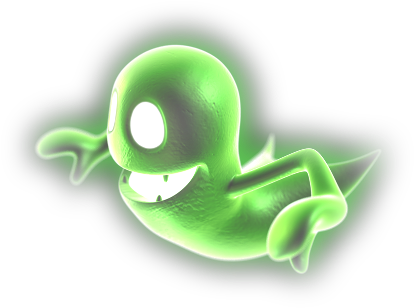 Ghost-transparent - Luigi's Mansion Dark Moon Green Ghost (900x763), Png Download