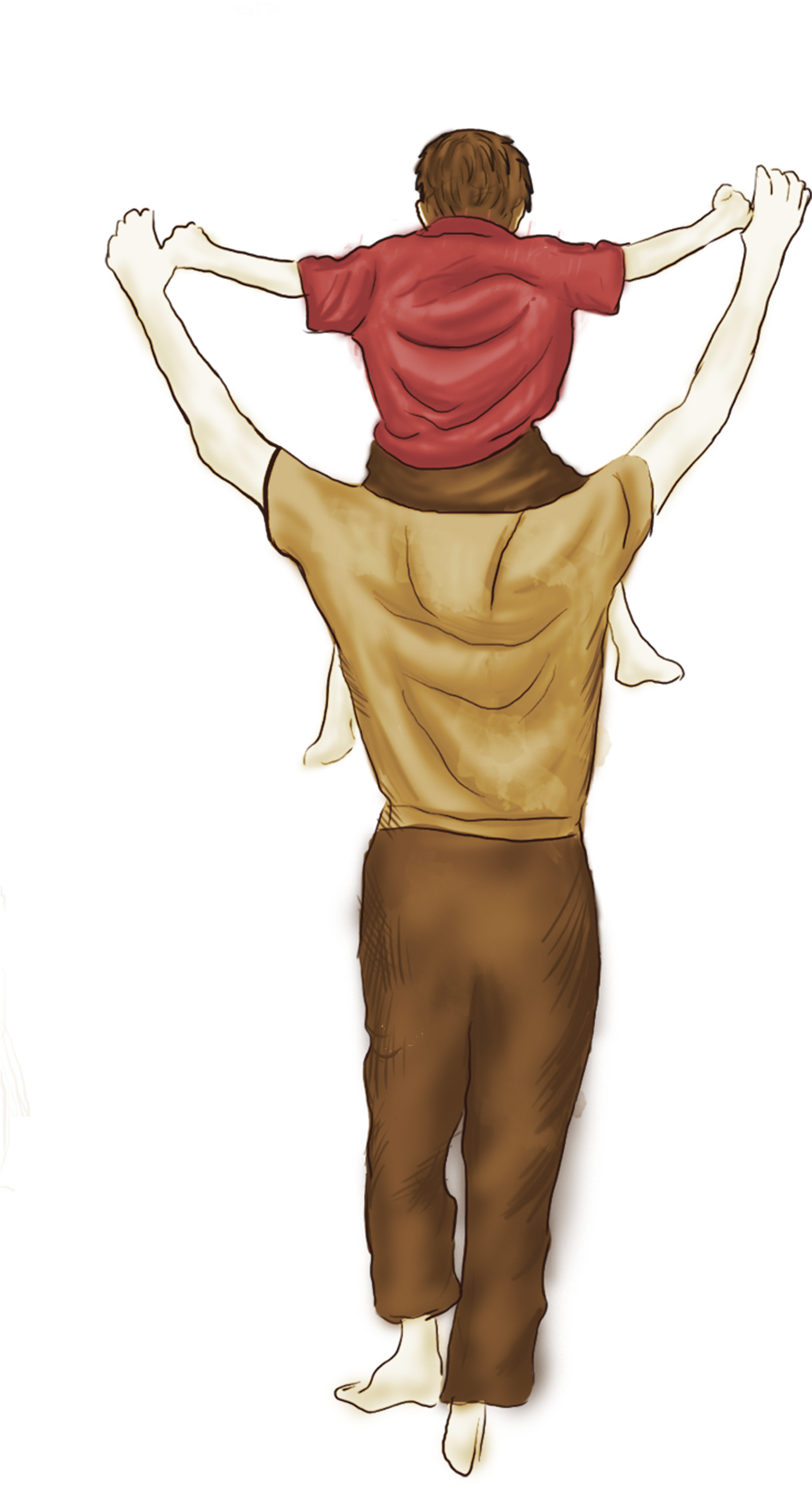 Hand Drawn Cartoon Father S Day Decoration Vector - Father's Day (2250x3058), Png Download