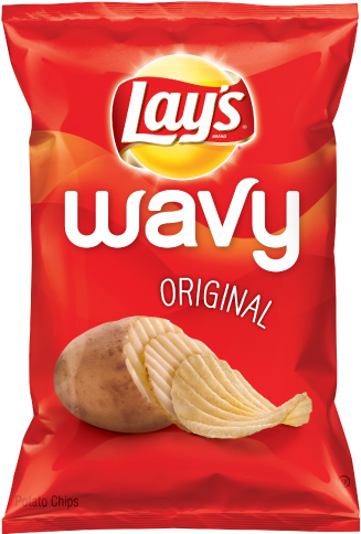 Lays Wavy Original - Lay's Wavy Original Potato Chips - 10.5 Oz Bag (334x483), Png Download