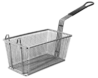25651052 - Fry Basket With Front Hook/teal Handle 13-1/4" X 9-1/4" (376x338), Png Download