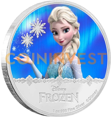 1 Oz Disney Frozen Elsa™ - Elsa Frozen Silver Coin (400x400), Png Download