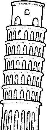 The Tower Of Pisa Coloring Page - Tour De Pise Dessin (600x470), Png Download
