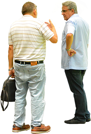 Two Old Or Middle Age Men Standing And Griping About - Men Standing (450x450), Png Download