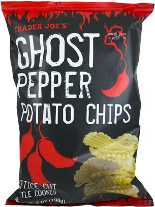 Trader Joe's Ghost Chili Lattice Cut Potato Chips - 海外直送trader Joe's Ghost Pepper Potato Chips トレーダージョーズ (355x416), Png Download