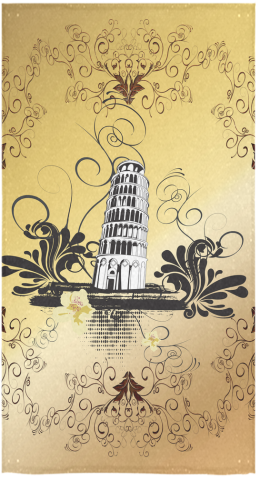 The Leaning Tower Of Pisa Bath Towel - Tower Of Pisa Shower Curtain (500x500), Png Download