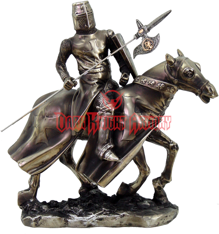 Mounted Medieval Knight Halberdier Statue - My Wife Is A Battle Axe (850x850), Png Download