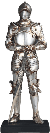 Loyal Medieval Knight Statue - Suit Of Armor With Sword (555x555), Png Download