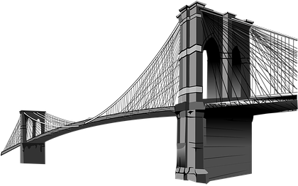 Brooklyn Bridge Suspension Bridge Bridge L - Brooklyn Bridge Png (419x340), Png Download