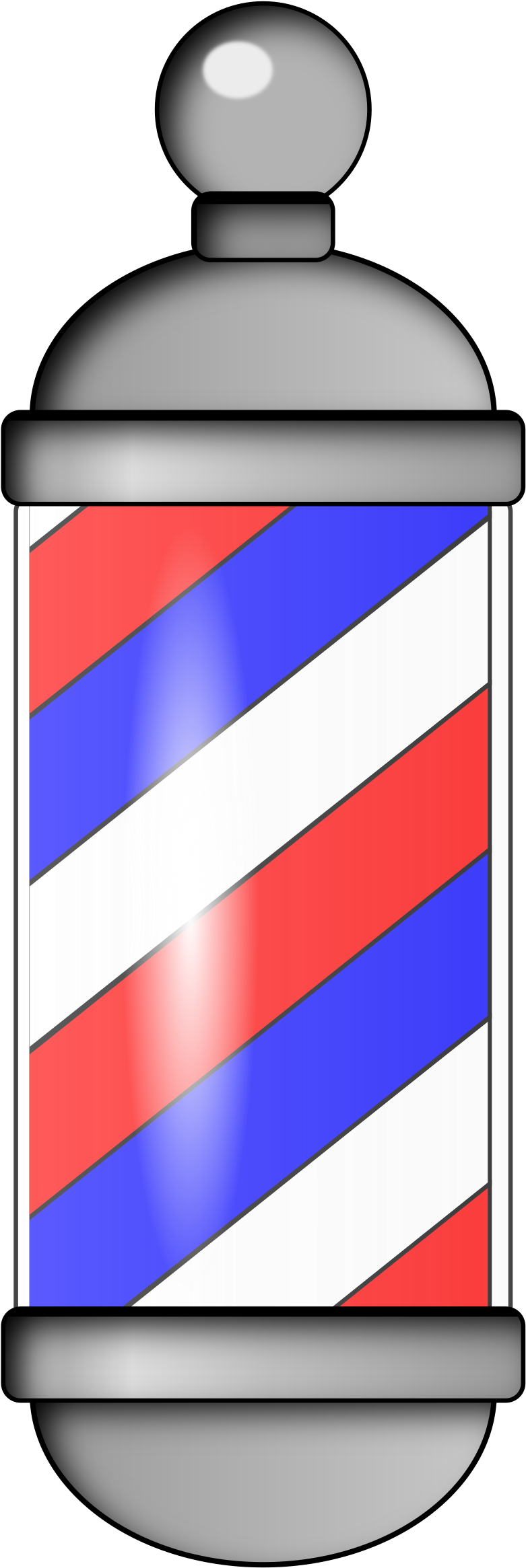 Barber Shop Pole Logo Png (234x597), Png Download