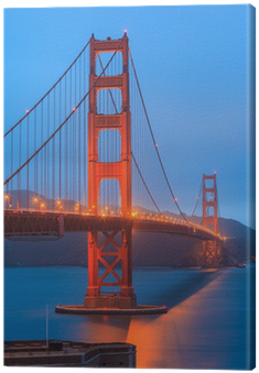 Golden Gate Bridge And Downtown San Francisco Canvas - Golden Gate Bridge (400x400), Png Download