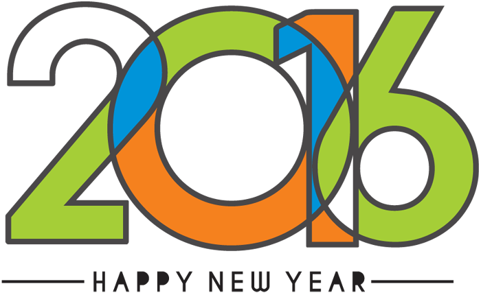 Colorful Happy New Year 2016 Text Design - New Year 2016 Png (700x430), Png Download