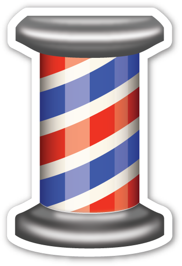 **this Sticker Is The Large 2 Inch Version That Sells - Barber Pole Emoji Png (363x530), Png Download