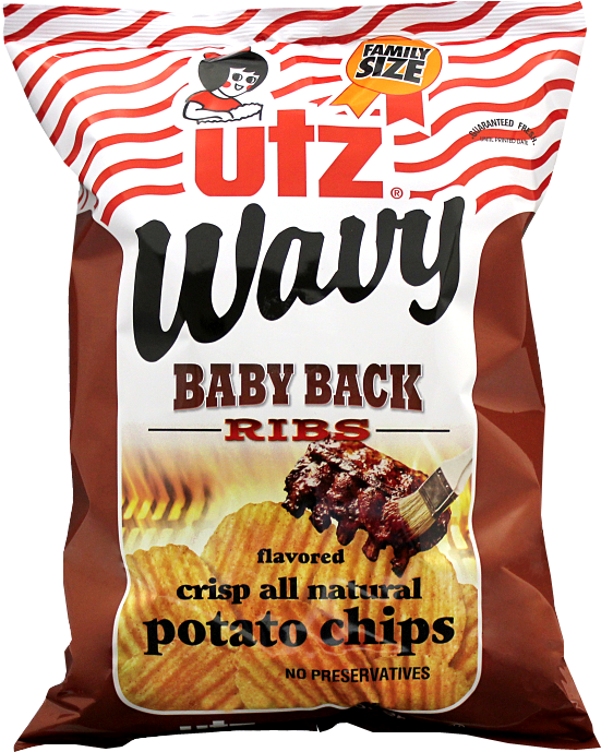 Product Image - Utz Potato Chips, Wavy - 10 Oz Pack (562x706), Png Download