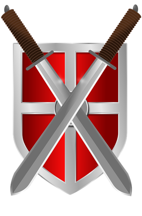 Shield Swords Knight Medieval Weapon - Swords And Shields (482x720), Png Download
