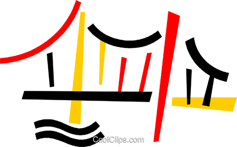 Golden Gate Bridge Royalty Free Vector Clip Art Illustration - Golden Gate Bridge (480x298), Png Download