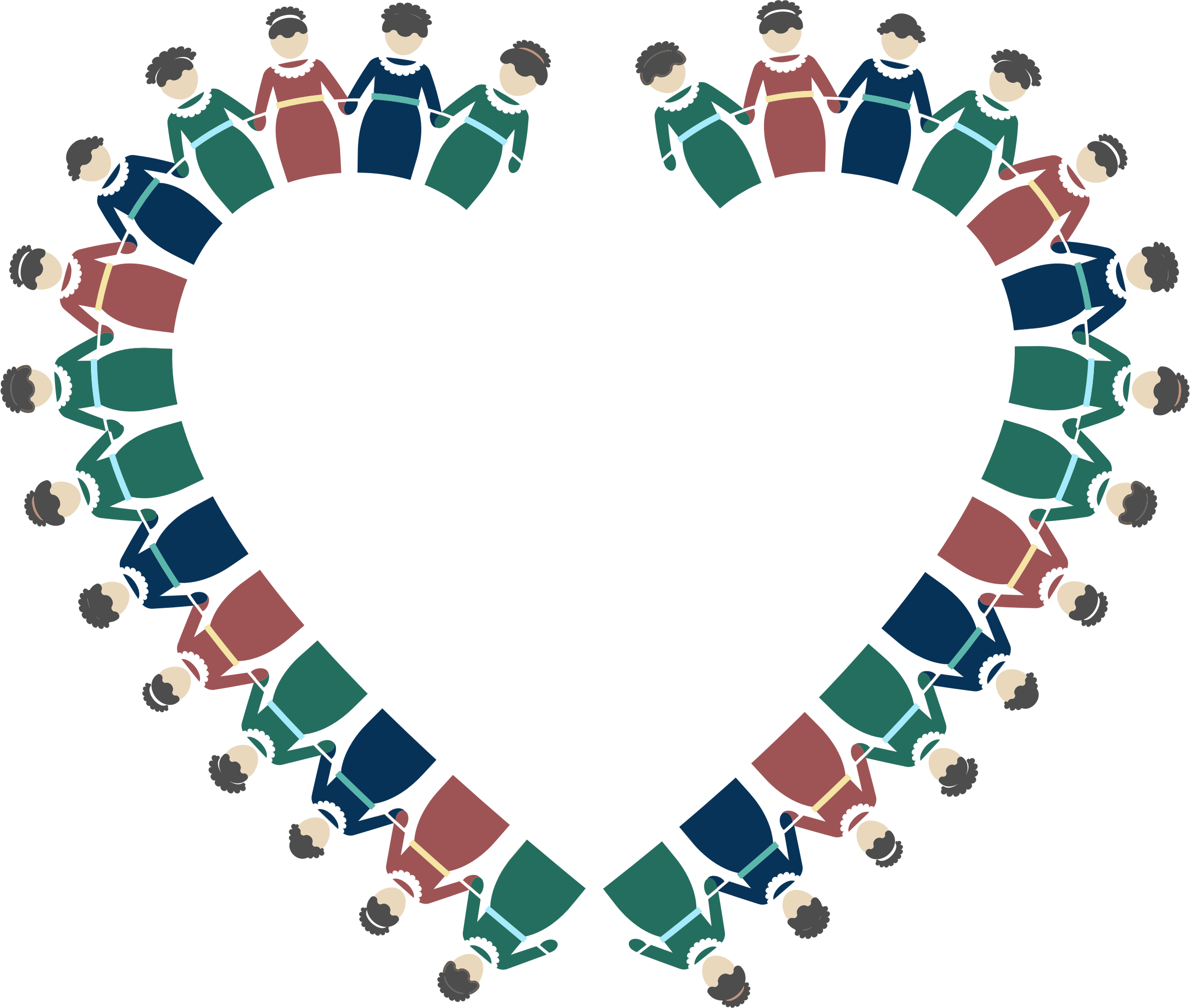 Image Stock Women Big Image Png - Woman Holding Hands In Circle Clipart (2316x1962), Png Download