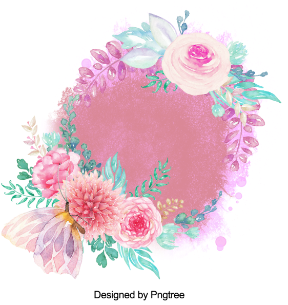 Beautiful Hand Paint Watercolor Frame, Flower, Flowers, - Watercolor Painting (640x640), Png Download
