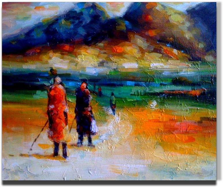 The Long Way Home By Eddie Kagimu £400 At The Rhys-eliasgallery - Painting (800x681), Png Download