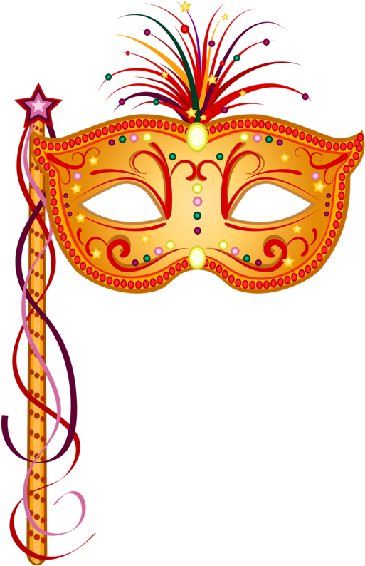 Halloween Masks, Halloween Clipart, Mardi Gras, Clip - Gold Carnival Masks Png Vectors (524x800), Png Download