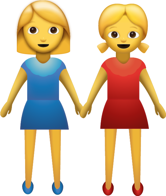 Download Ai File - Two Women Holding Hands Emoji (542x650), Png Download